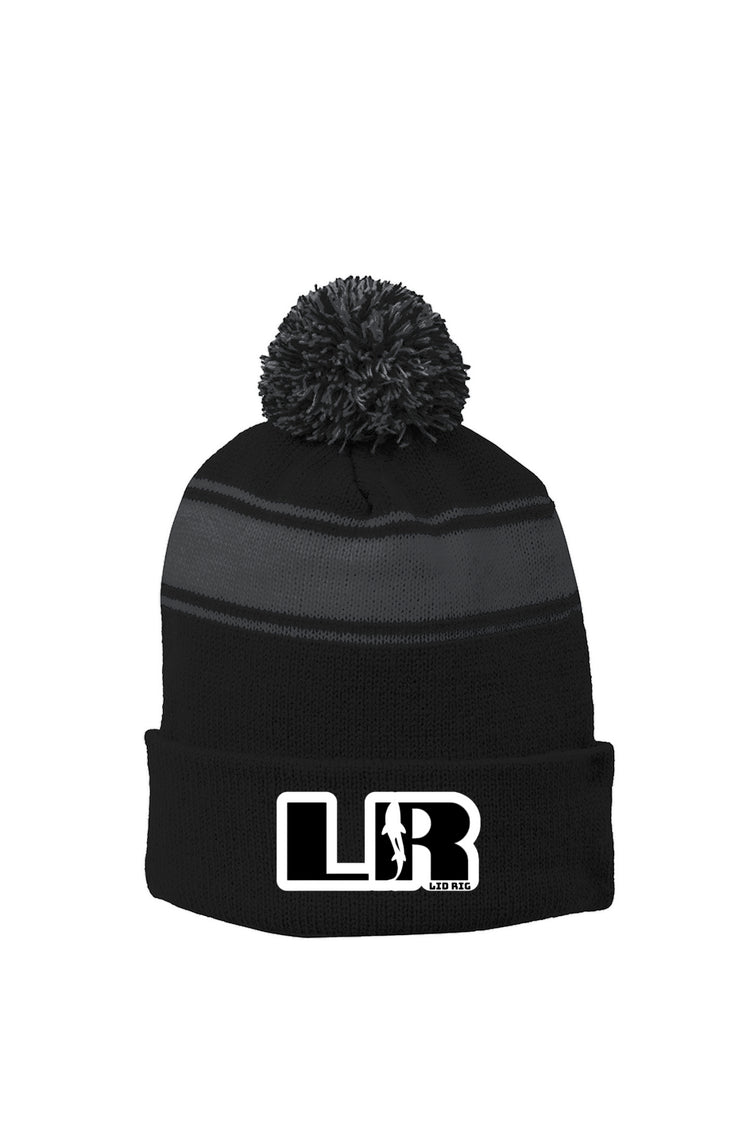 Stripe Pom Beanie