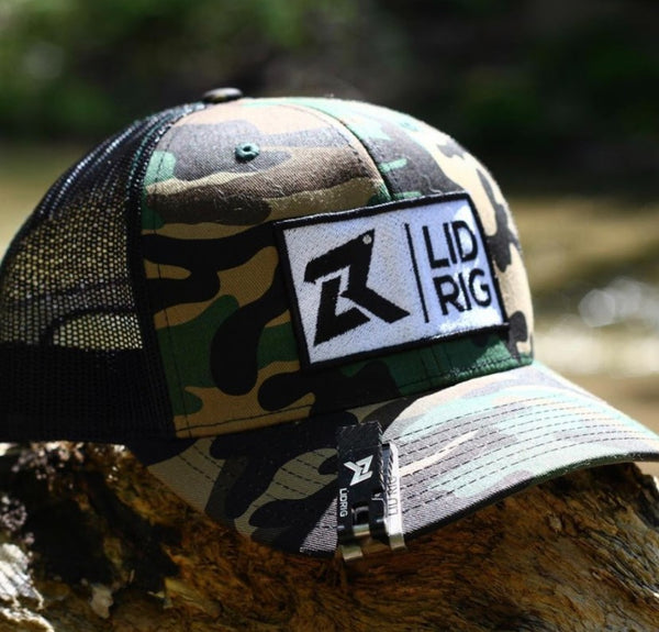 Lid Rig Logo Hat | Camo Green Adjustable Snapback